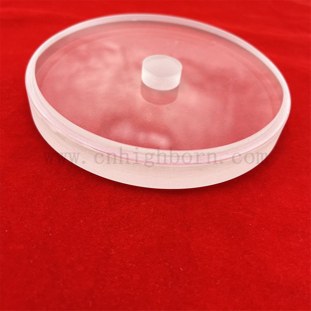 High Temperature Deep Processed Round Clear Thick Quartz Glass Plate with Hole