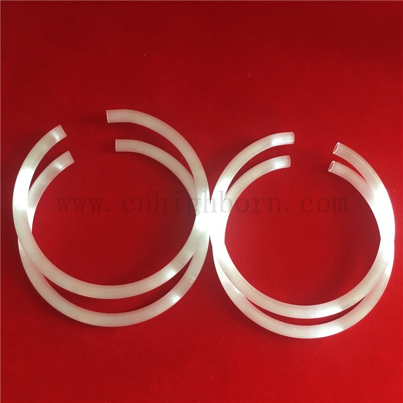 Customize C Shape Opaque Frosted Quartz Glass Tube