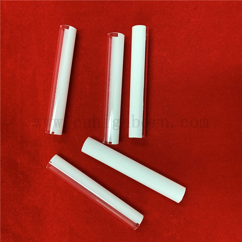 Customied Heat Resistance Half Coated with Ceramic Fused Silica Quartz Glass Tube