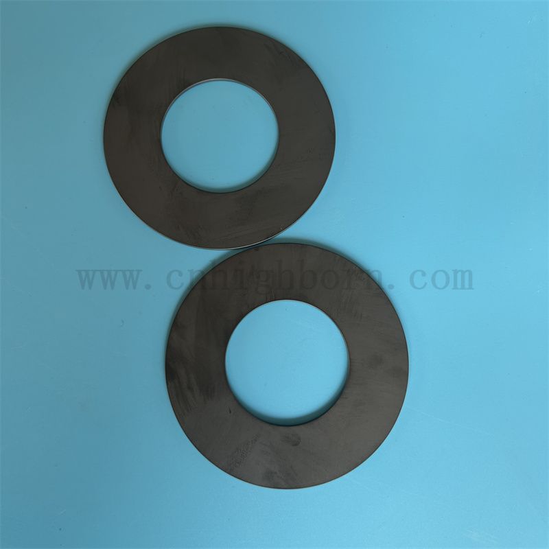 Insulator Black Silicon Carbide Plate Wear Resistant Large Diameter SiC Ceramic Ring 