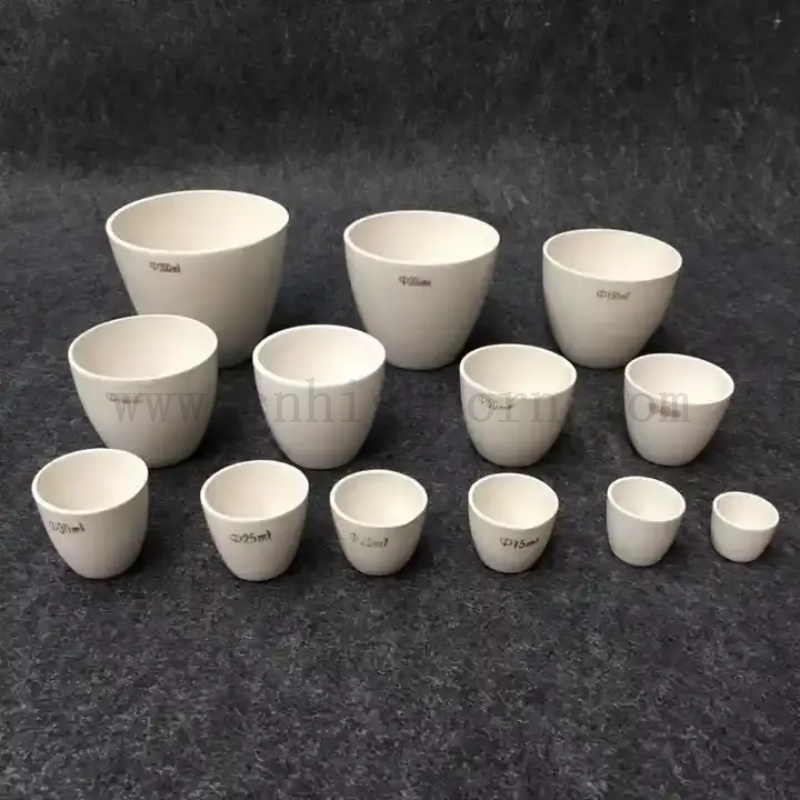 School Laboratory 99% Al2O3 Ceramic Crucible Alumina Melting Pot Combustion Boat for Industrial Analysis