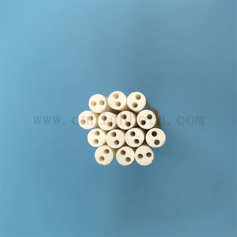 2-hole Mgo Tube 99% Magnesium Oxide Core Ceramic Insulating Tube