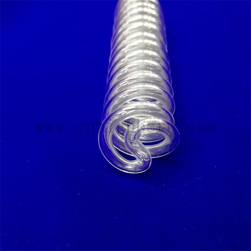 Clear Customized Helical Fused Silica Glass Quartz Spiral Tube