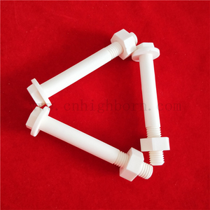 Customized Alumina M6 Screw Hexagon Nut Insulation Al2O3 Ceramic Screw