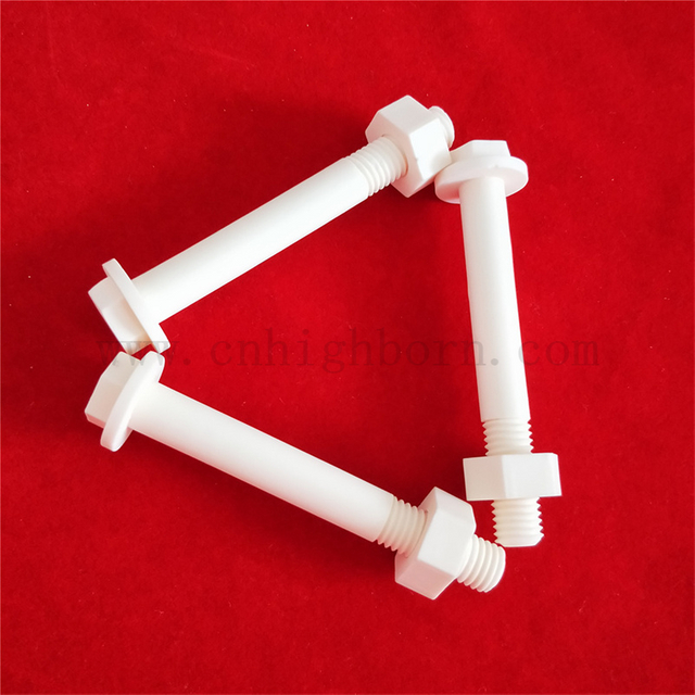 Customized Alumina M6 Screw Hexagon Nut Insulation Al2O3 Ceramic Screw