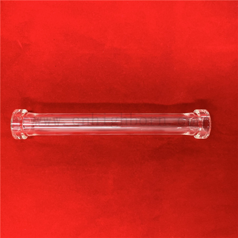 Customized Clear Fused Silica Quartz Glass Tube with Flange on Two Ends