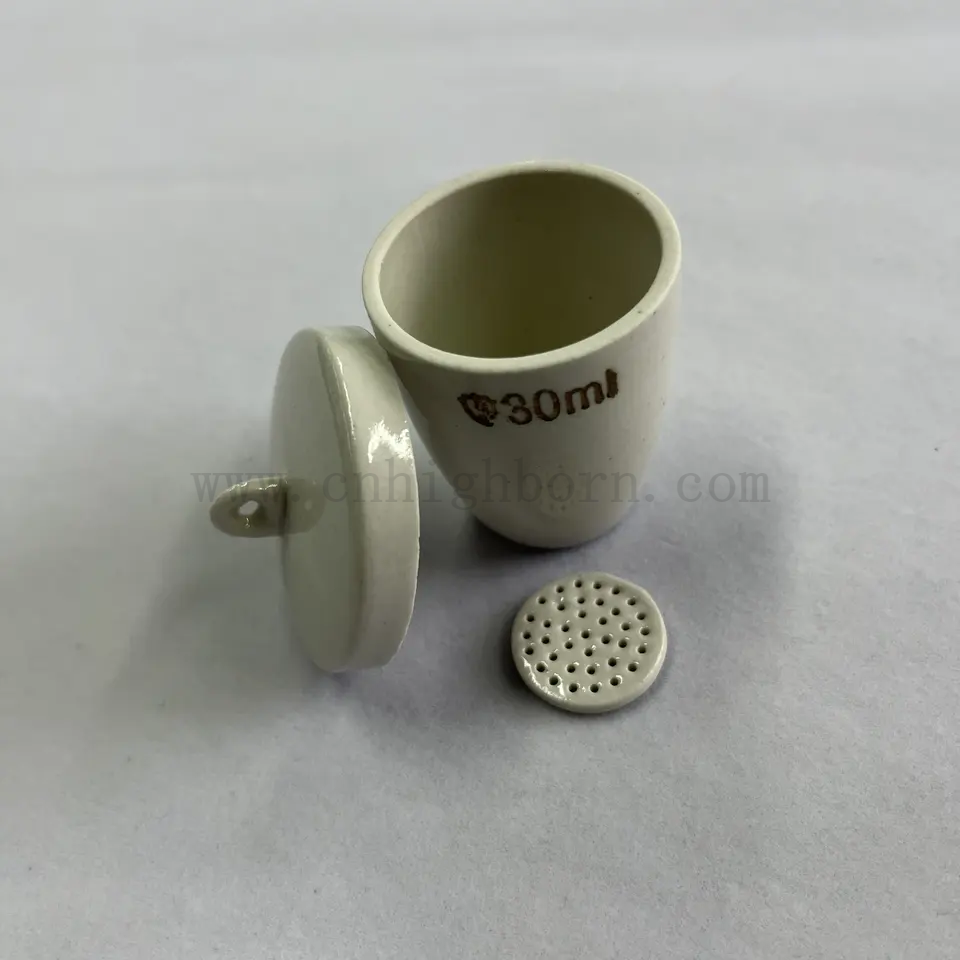 30ml Gooch Crucible Laboratory Use Porcelain Ceramic Crucible with Lid 