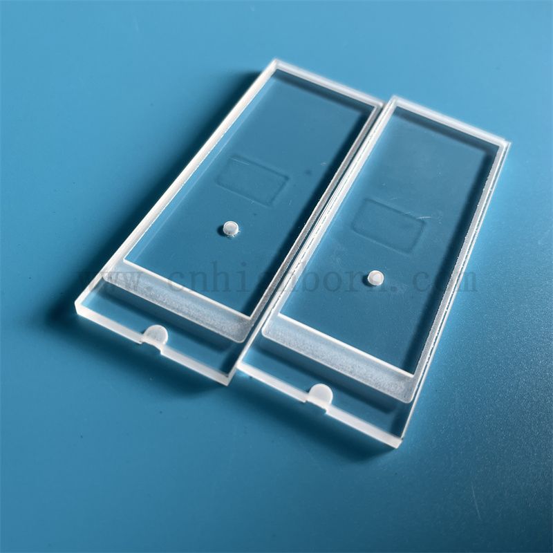 Deep Processing Rectangular Clear Quartz Glass Panel with Laser Boring