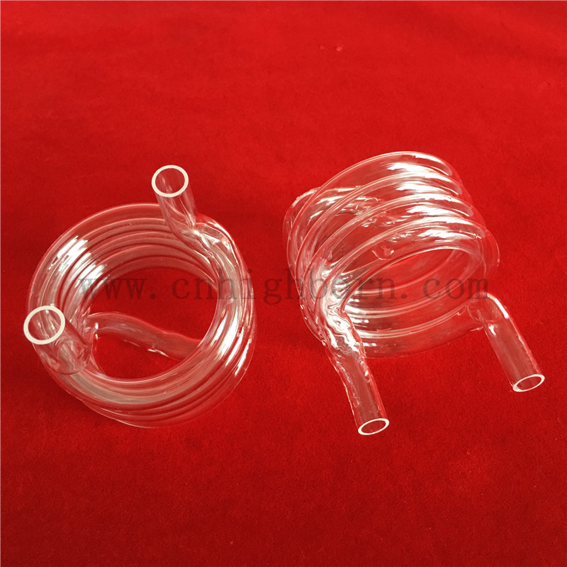 Customized Heat Resistance Transparent Helical Quartz Glass Tube