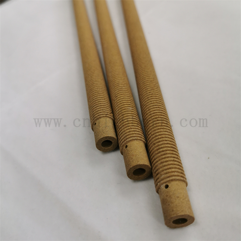 Good Thermal Shock Resistance Cordierite Mullite Ceramic Screwed Heater Tube