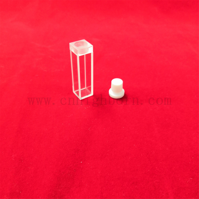 Lab Research 3.5ml Clear Quartz Glass Cuvette UV Standard Fluorometer Cell with Stopper