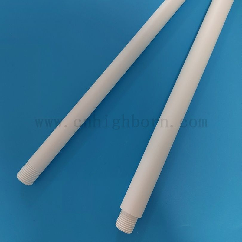 Customized 99% Purity BN Ceramic Protection tube Ceramic Tubing with Thread 