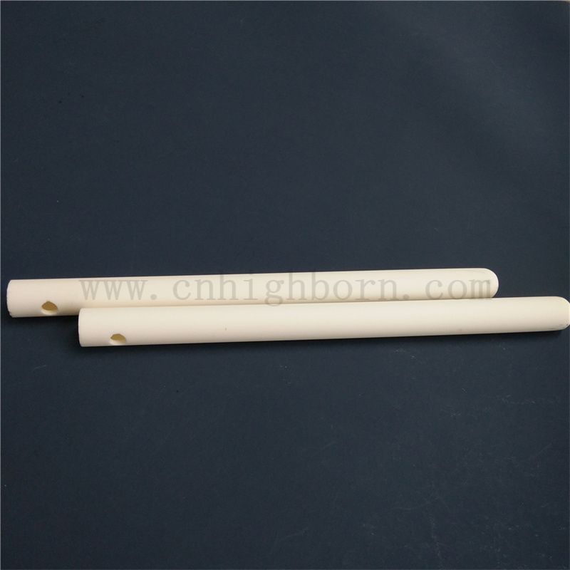 Customized 99 Alumina Protective Tube Insulation One End Sealed Al2O3 Ceramic Pipe