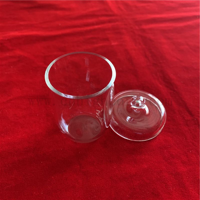 High Corrosion Resistance Transparent Quartz Glass Crucible with Lid