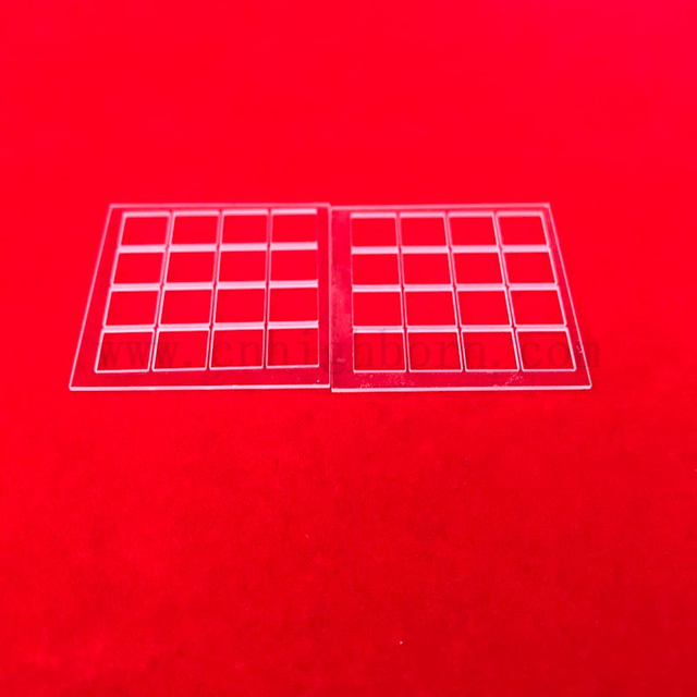 High Permeability Slotted Transparent Optical Fused Silica Quartz Glass Plate