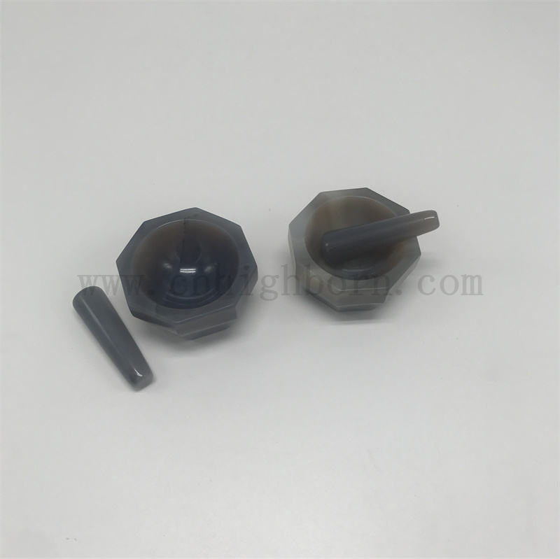 High Hardness Natural Agate Mortar and Pestle for Laboratory and Pharmaceutical Grinding