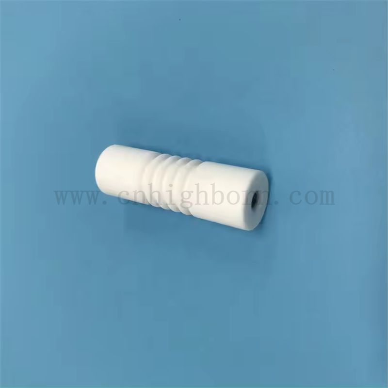 Customized Macor Solid Shaft Machinable Glass Ceramic Thread Bar with SS Inserts