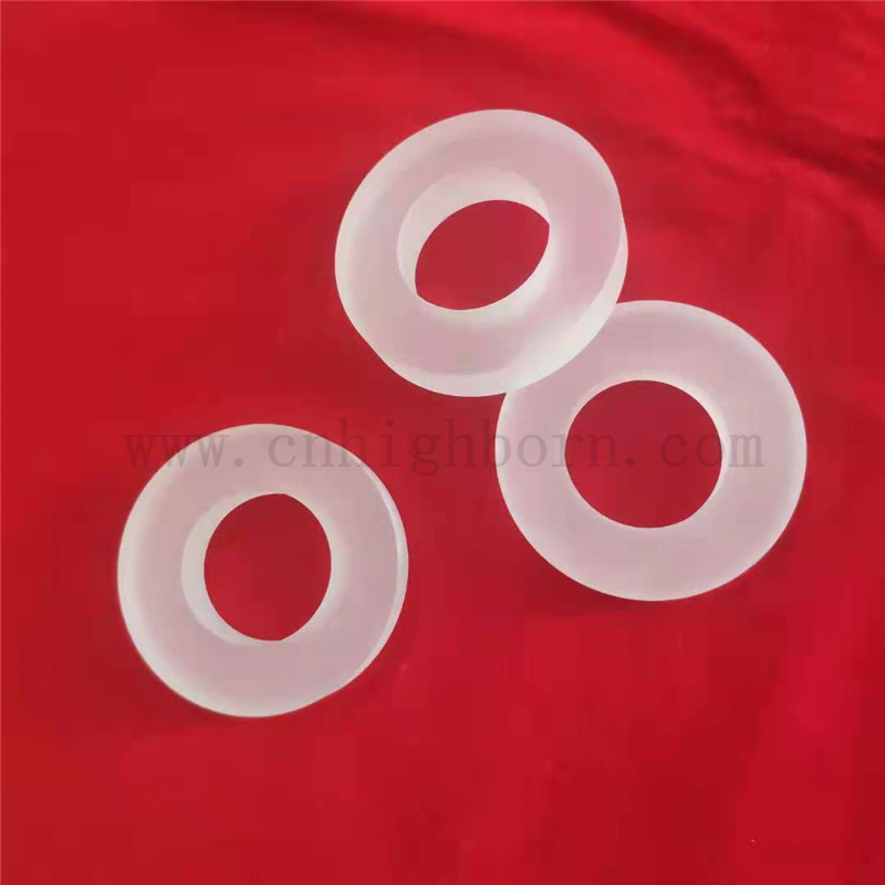 Customized Precision Cutting Frosted Annular Quartz Glass Flange
