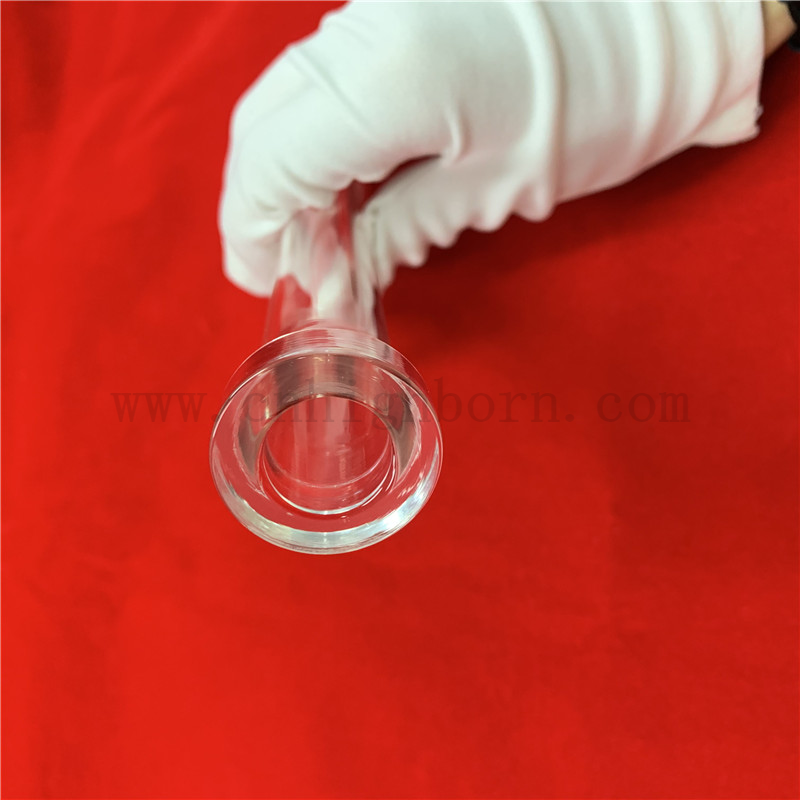 Customized Clear Fused Silica Quartz Glass Tube with Flange on Two Ends