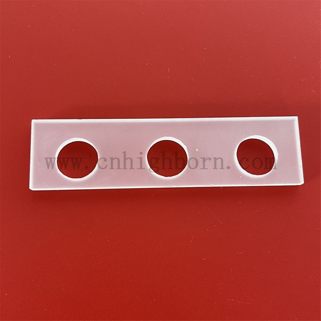 Heat Resistant Rectangle Frosted Quartz Glass Sheet with Hole