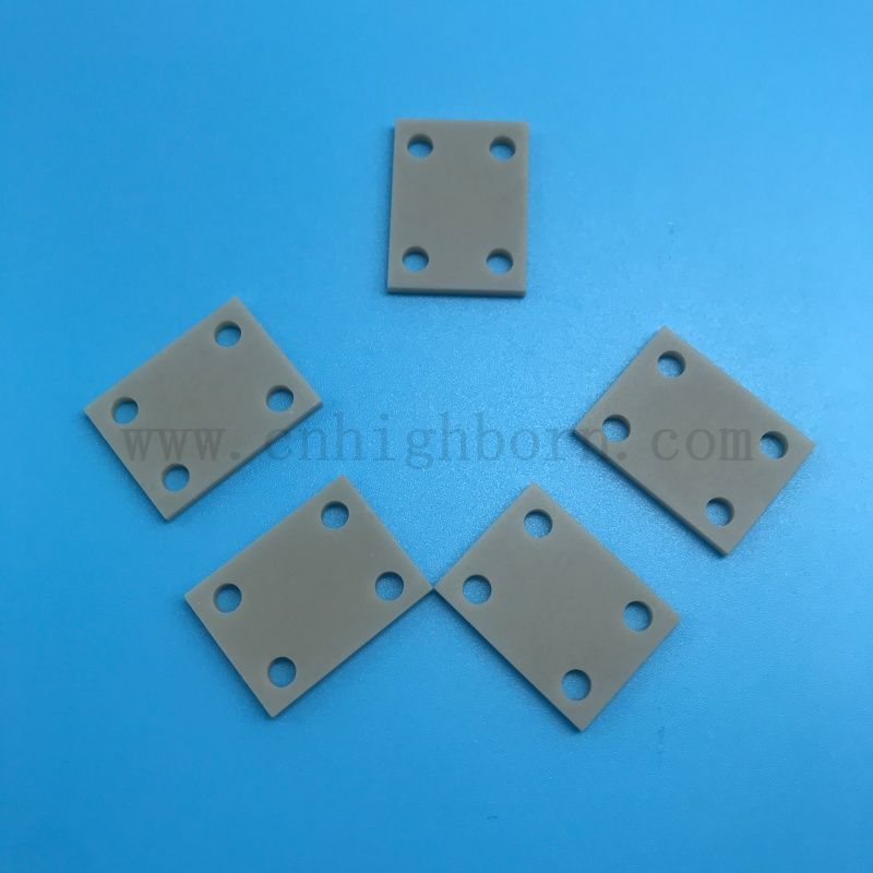 High Thermal Conductivity AlN Disc with Holes Aluminum Nitride Ceramic Drilled Plate