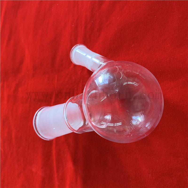 Transparent Two Necks Round Bottom Lab Glass Flask Buy glass flask