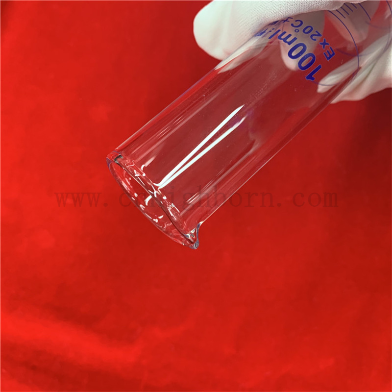 Lab Testing Customized Clear High Borosilicate Glass Graduated Cylinder