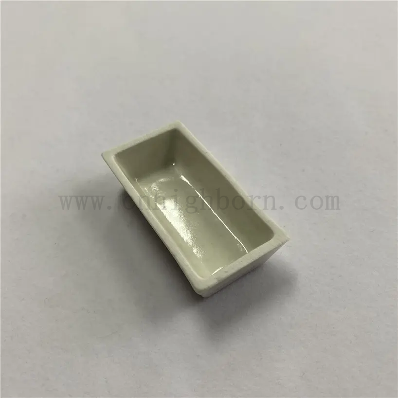 Glazed Ceramic Boat Square Porcelain Crucible for Ash Content Analysis of Coal