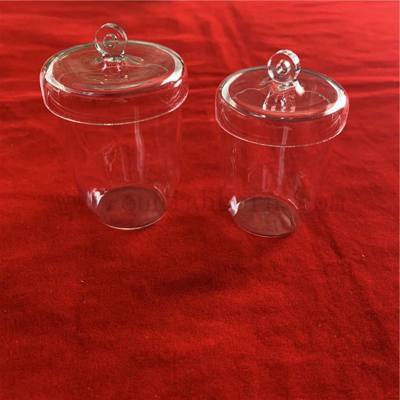 High Corrosion Resistance Transparent Quartz Glass Crucible with Lid