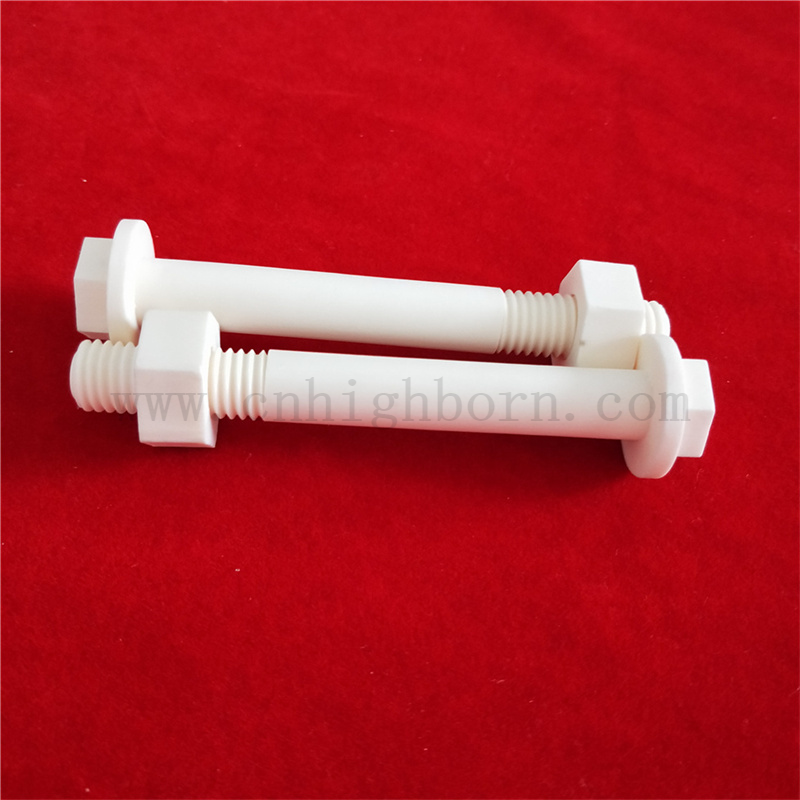 Customized Alumina M6 Screw Hexagon Nut Insulation Al2O3 Ceramic Screw