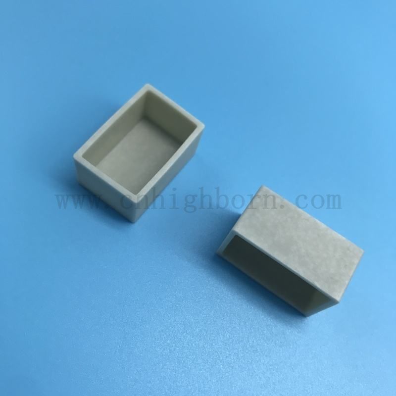High Heat Conductivity Cylindrical Aluminum Nitride Crucible Insert/AlN Ceramic Cup / Pot for Melting 