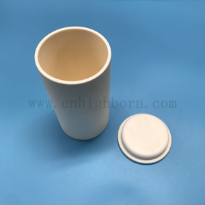 Al2o3 Cylindrical Ceramic Melting Crucible Alumina Pot with Good Sealing Performance T-shaped Lid Cap