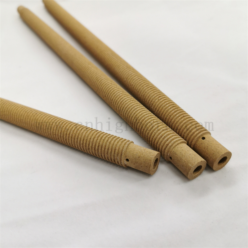 Good Thermal Shock Resistance Cordierite Mullite Ceramic Screwed Heater Tube