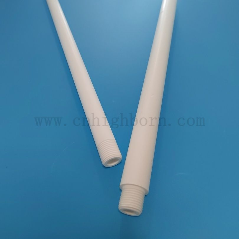 Customized 99% Purity BN Ceramic Protection tube Ceramic Tubing with Thread 