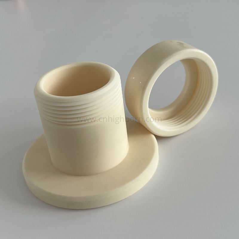 High Temperature Al2O3 Alumina Insulator Threaded Ceramic Fitting