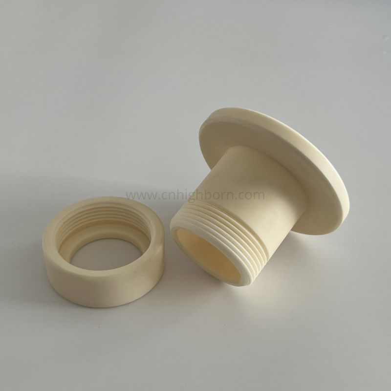 High Temperature Al2O3 Alumina Insulator Threaded Ceramic Fitting