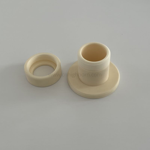 High Temperature Al2O3 Alumina Insulator Threaded Ceramic Fitting