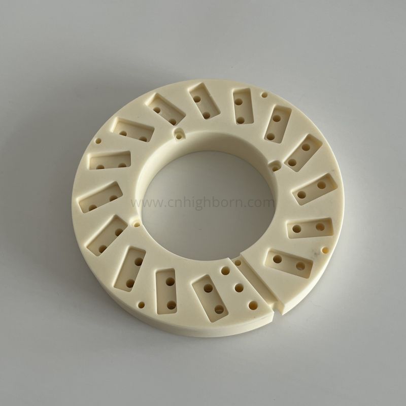 CNC-Machined 99% Alumina Al2O3 Ceramic Slotted Ring
