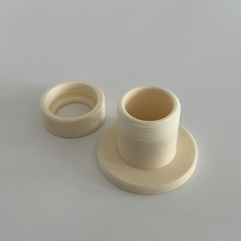 High Temperature Al2O3 Alumina Insulator Threaded Ceramic Fitting