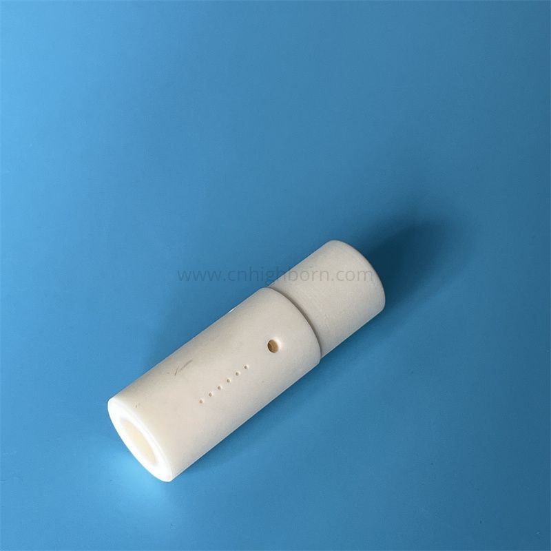 99% Al2O3 Tube Alumina Ceramic Pump Tube with Hole