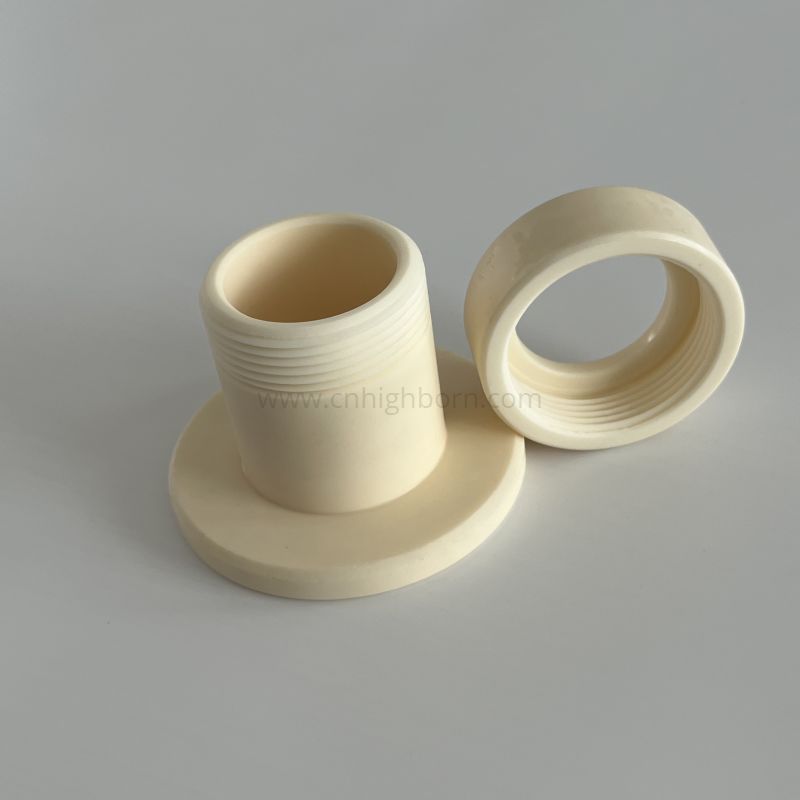 High Temperature Al2O3 Alumina Insulator Threaded Ceramic Fitting