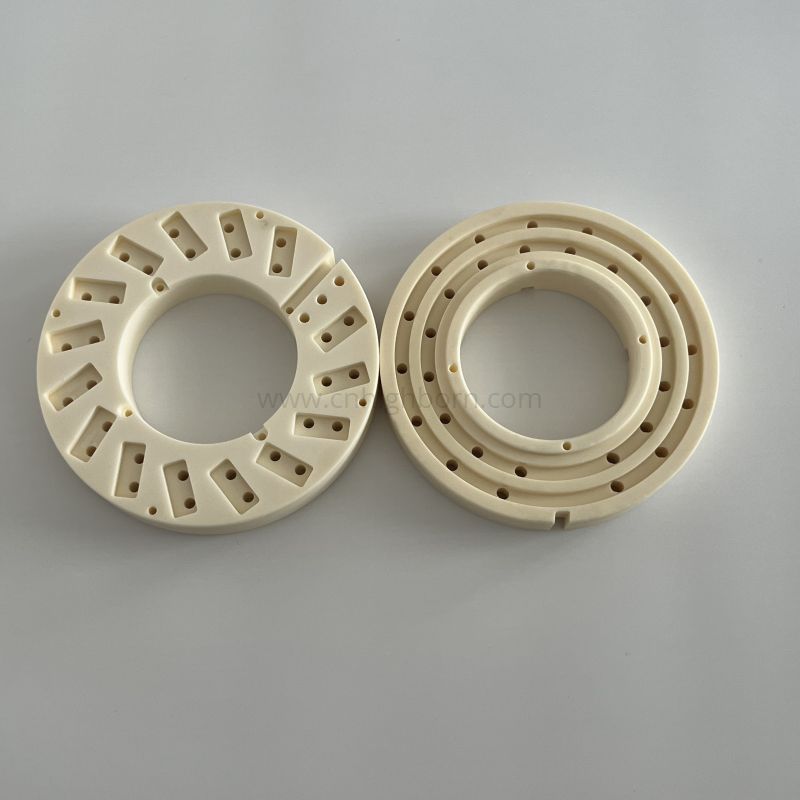 CNC-Machined 99% Alumina Al2O3 Ceramic Slotted Ring